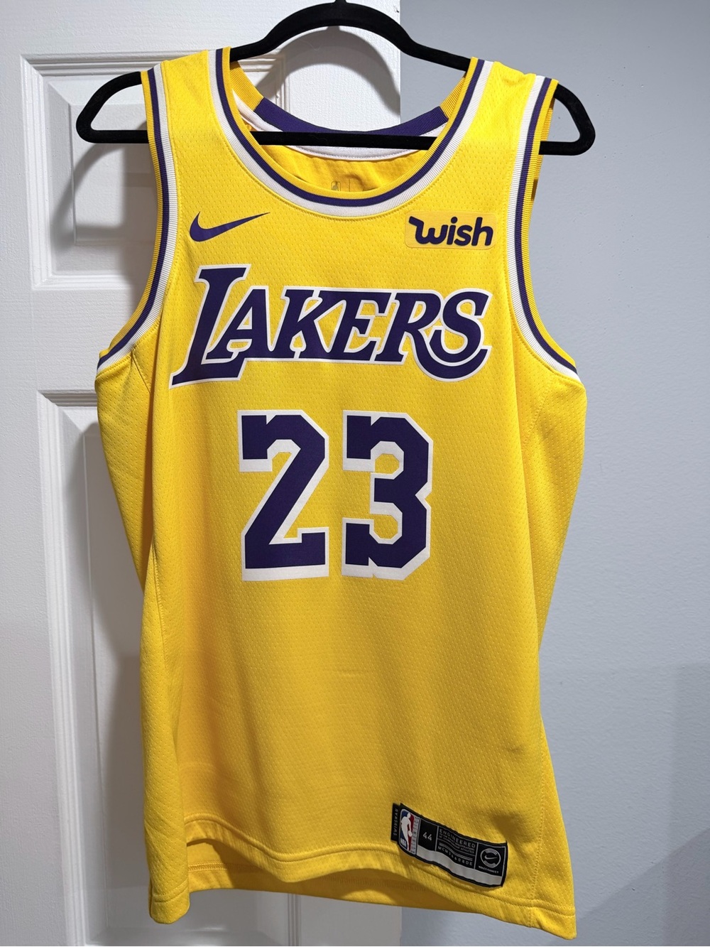 Nike Lakers #23 Yellow and Purple Basketball Jersey - Picture 1 of 2
